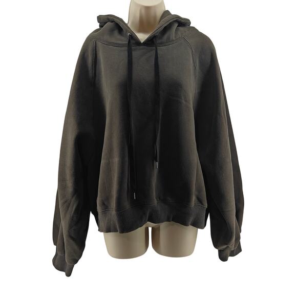 Kittenish Tops - Kittenish Pullover Drawstring Hoodie Dusty Brown Womens Medium